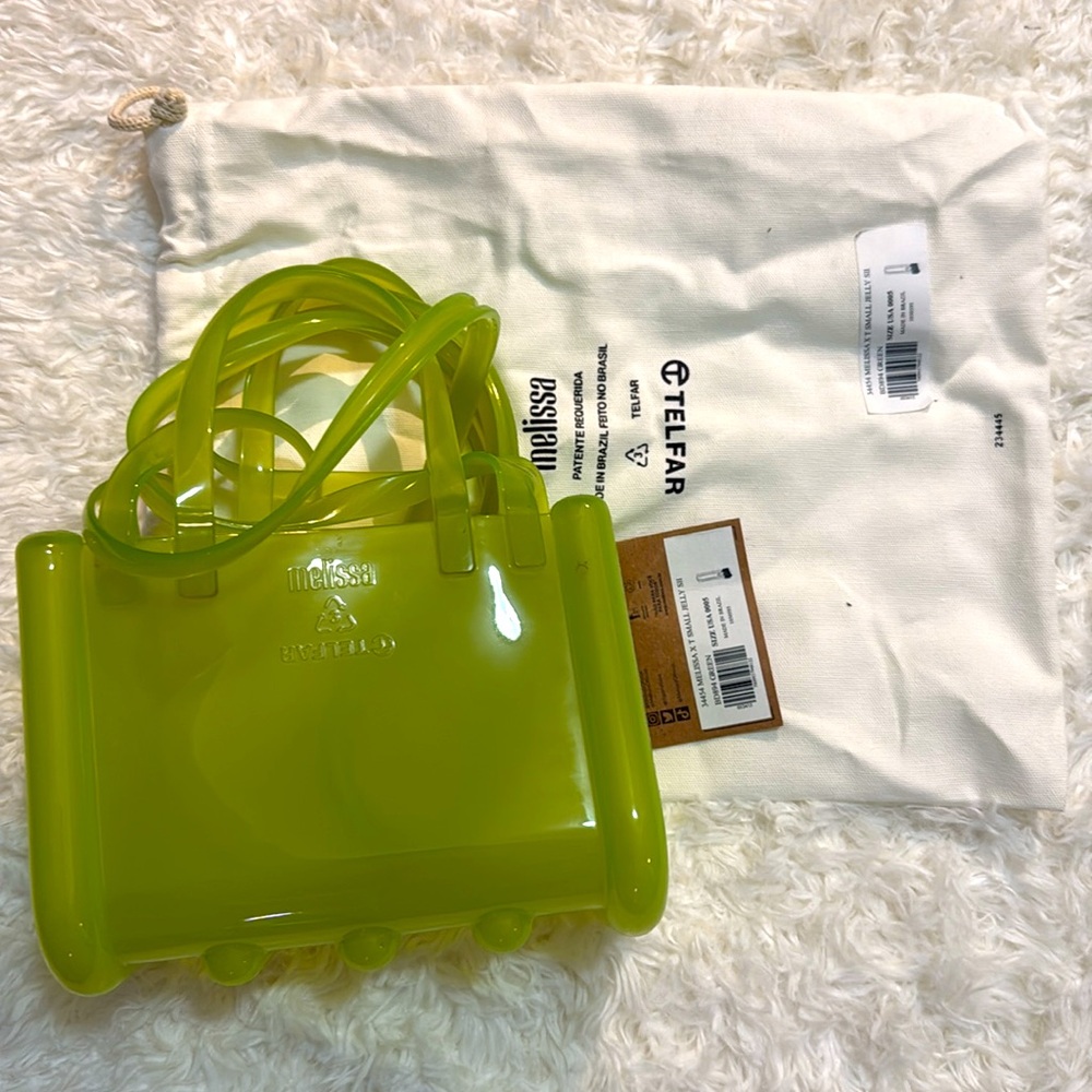 Telfar x Melissa Vibrant Green Small Clear Shopper, NWT - Picture 2 of 3